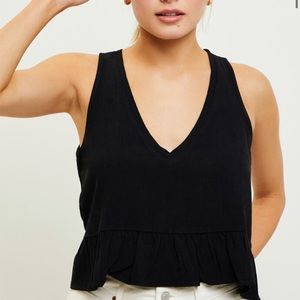 LA Hearts V-Neck Babydoll Tank Top NWT